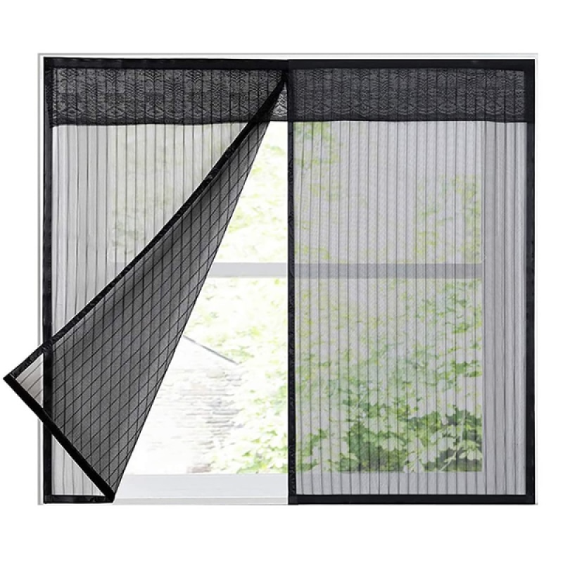 Set 2 x Plasa pentru fereastra, cu magnet, impotriva insectelor, 120 cm x 120cm